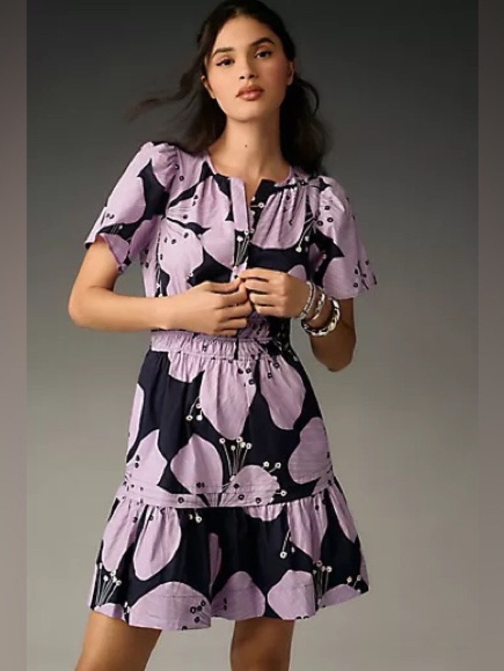 Anthropologie The Somerset Mini Dress: Embroidered Ruffled Tiered Small